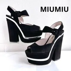 MIUMIU ミュウミュウ　厚底　ストラップ　ハイヒール　サンダル　パンプス　黒のサムネイル