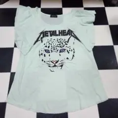 WORLD　WIDE LOVE!ヒョウ柄 半袖Tシャツ ライトグリーンのサムネイル