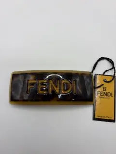 タグ付き FENDI フェンディ ロゴ バレッタ べっ甲柄