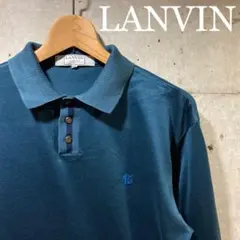 LANVIN ランバン カットソー長袖ポロシャツ ハイゲージ クラシックブルーLのサムネイル