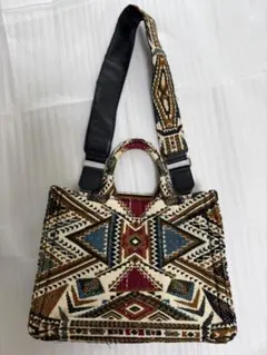 ZARA ジャガードショルダーバッグ