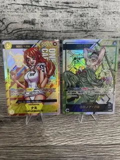 ONE PIECE カード コミパラ　シリアル ゾロ ナミ 2セット