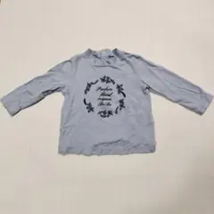 水色 フローラルプリント Tシャツ