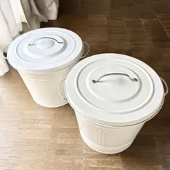 IKEA●KNODD 2個セット クノッド 16Ｌ ふた付きゴミ箱 ホワイトのサムネイル