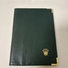 希少】 パスポートケース 本革 パスポートカバー 緑 ロレックス 刻印