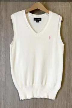 RALPH LAUREN ニットベスト ホワイト 150cm ラルフローレン