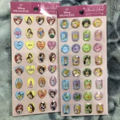 ディズニー　プリンセス　ストーンシール　2種セット　セリア