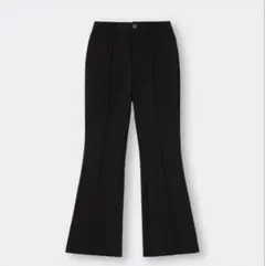 GU カットソーカラーフレアスラックス　標準丈　ブラック　M