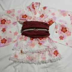 浴衣ドレス 大人用 姫ギャル 花 地雷系 セパレート ピンク フリル