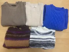 長袖、ベストニット5点セット