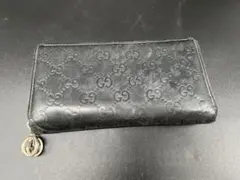 ★GUCCI グッチ 長財布 シマレザー　ラウンドファスナー