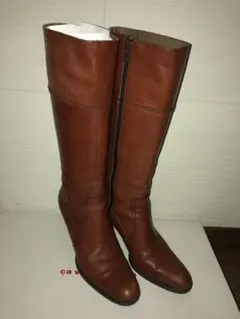 美品　cavacava ロングブーツ 23cm 茶色　皮日本製サヴァサヴァレザー