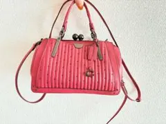 COACH キルティング ショルダーバッグ 赤