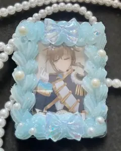 B8 ホイップデコケース トレカケース チェキ リボン水色