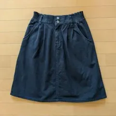 E hyphen world gallery　ふんわり　膝丈　デニムスカート　紺