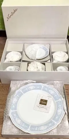 ノリタケチャイナ レースウッドゴールドサロンセット