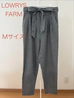 LOWRYS FARM パンツ　チェック柄　ウエストリボンカジュアルパンツ