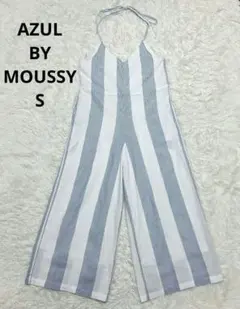 AZUL BY MOUSSY オールインワン ストライプ柄ブルー Sのサムネイル