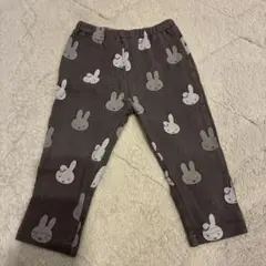 ミッフィー レギンス 90cm 韓国子供服風 うさぎ柄 ブラウン ベビー パンツ