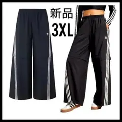 黒3XL★adileniumオーバーサイズトラックパンツ★ワイドパンツ★新品
