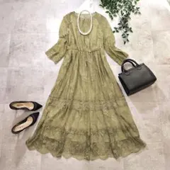 組曲 prier 総レース ロングワンピース 結婚式 オケージョン ドレス
