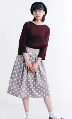 merlot メルロー ドットコーデュロイスカートのサムネイル
