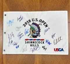 U.S. OPEN 2019 サイン入りフラッグ（ザンダー・シャウフェレ選手） U.S. OPEN 2019 サイン入りピンフラッグ（ザンダー・シャウフェレ