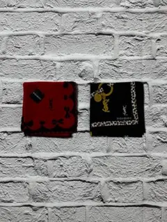 美品　イヴ・サンローラン　ハンカチ2枚セット　ｗ1226-0224-2-4