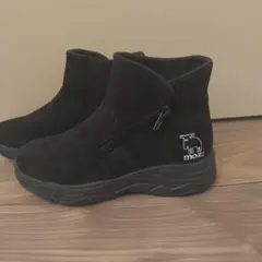 moz SYMBIOLAGOM 黒ブーツ ショート丈 スウェード生地