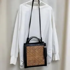 ザラ　カゴバック　黒　ショルダーバック