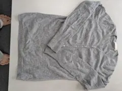グレー カシミヤ 長袖セーター ボタン付き