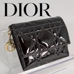 DIOR☆レディ ディオール☆エナメル☆ロータスウォレット☆カナージュ☆財布のサムネイル