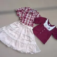 ノ*ト様 女の子用 半袖トップス ワンピース 2点セットのサムネイル