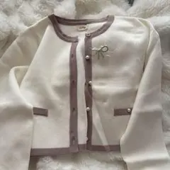 evelyn リボンビジューカーデ tops レディース