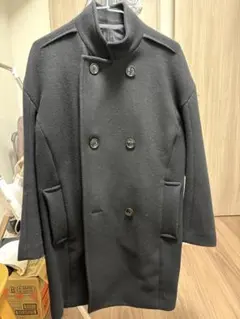 ダブルブレストロングコート 黒