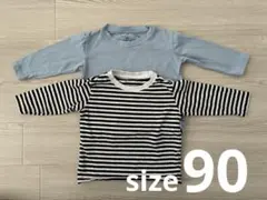 無印 あたまするっと 綿天竺編みクルーネック長袖Ｔシャツ 無地2枚セット