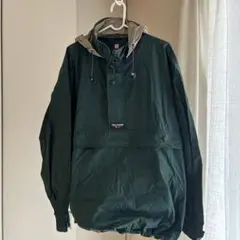 ナイロンジャケット ダークグリーン フード付き