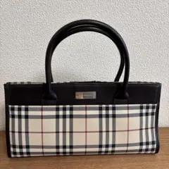 美品　Burberry バーバリー ハンドバッグ ノバチェック キャンバス