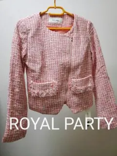 【新品・未使用】ROYAL PARTY　ノーカラージャケット ツイードジャケット