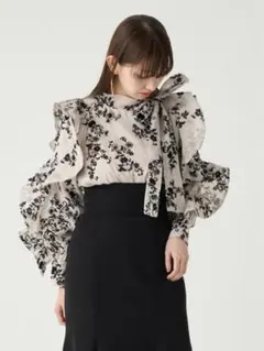 値下げ snidel スナイデル フロッキーオーガンシースルーブラウス ブラウス