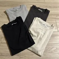 【4枚セット】エアリズムコットンオーバーサイズTシャツ/5分袖/Lサイズ