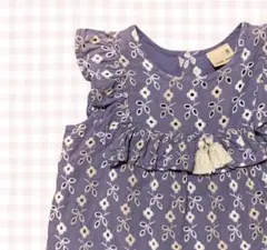80cmお花刺繍カットソー☆petit main／タッセル／ブラウス／女の子