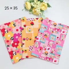 25×35ランチョンマットクロス3枚セット 動物 花柄 レトロ 入園 入学③