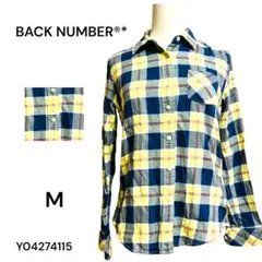 ★美品★BACK NUMBER バックナンバー　チェック柄シャツ Mサイズ長袖