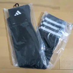 【未使用】黒　adidas ゴルフソックス S (22-24cm)　ニーハイ
