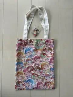 不二家 ペコちゃん トートバッグ マスコット付き