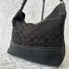 極美品✨COACH コーチ シグネチャー ワンショルダーバッグ ブラック A4可