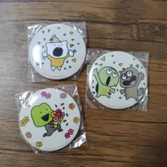 にしむらゆうじ購買部限定缶バッチ　さえないこねこ、ぽけぽけかえる、たぬきとかっぱ