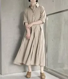 AURALEE オーラリー 21SS コットンナイロンワンピース ベージュ 0
