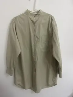 ユニクロ　スタンドカラーシャツ　グリーン　Sサイズ